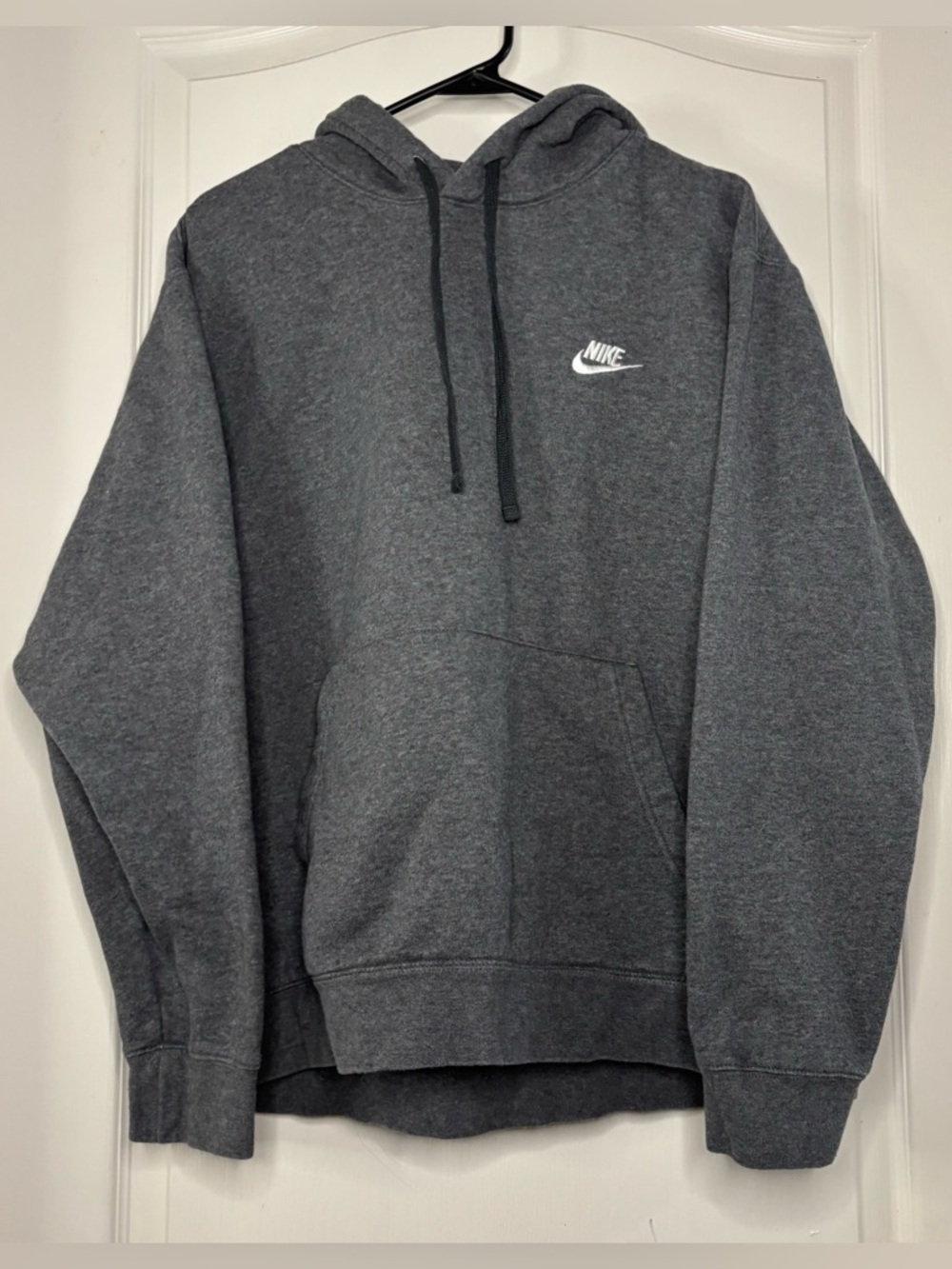 Nike Charcoal Gray Pullover Hoodie with Small Chest Logo